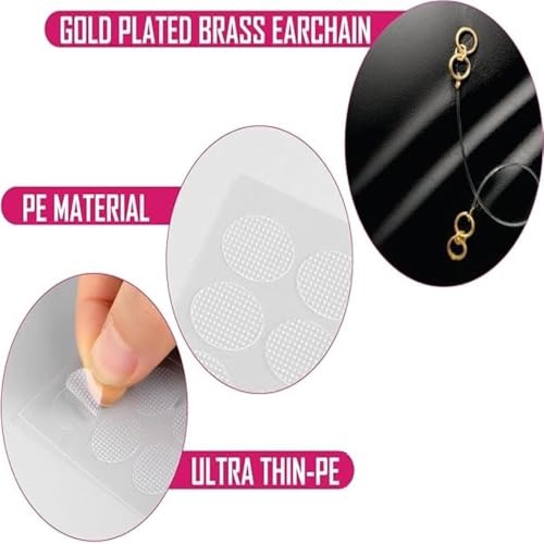 Super Softener Gold Plated Transparent, Stretchable, Adjustable, Lightweighted Ear Chain For Heavy Earrings – Comfortable Ear Support For Women & Girls (2 Pair) With Invisible Ear Lobe Support - Image 2