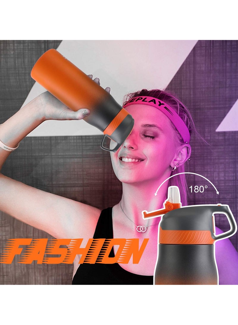 FjBottle FEIJIAN 316 Stainless Steel Water Bottle with Straw - Vacuum Insulated Metal Water Bottle - 710ml - Standard Mouth Flask - BPA Free - Leakproof Reusable Thermos Flask for Work, Gym, Travel  - Image 5