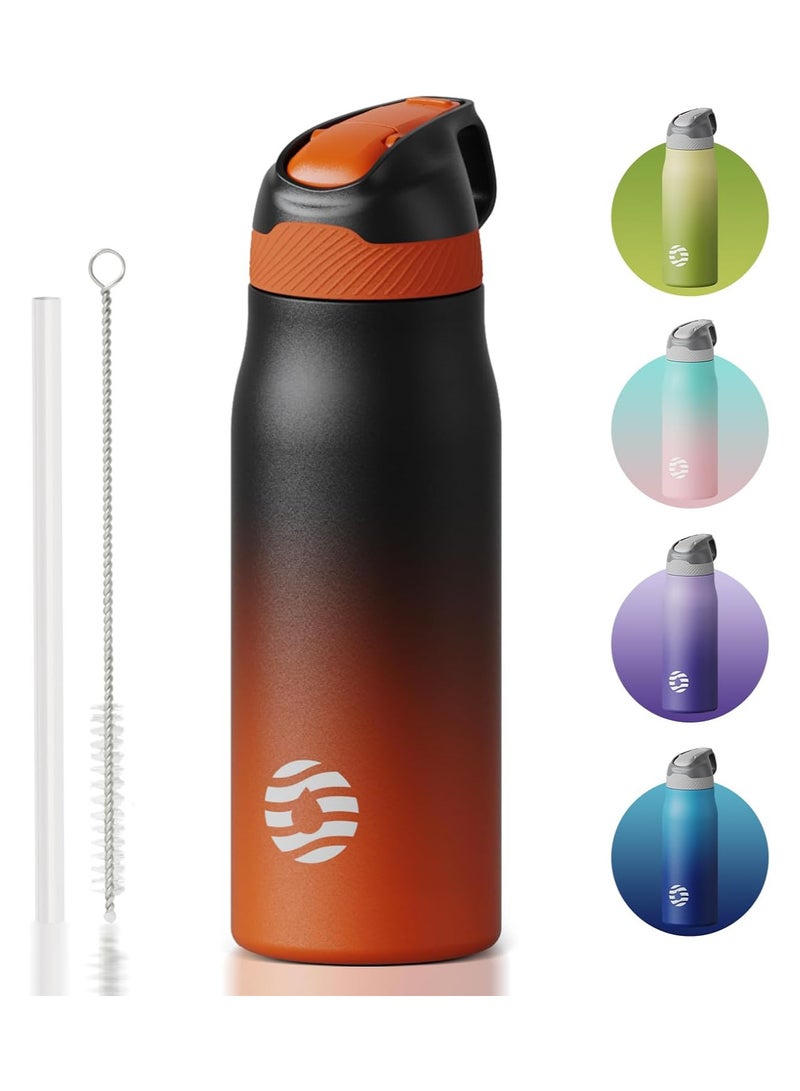 FjBottle FEIJIAN 316 Stainless Steel Water Bottle with Straw - Vacuum Insulated Metal Water Bottle - 710ml - Standard Mouth Flask - BPA Free - Leakproof Reusable Thermos Flask for Work, Gym, Travel  - Image 1