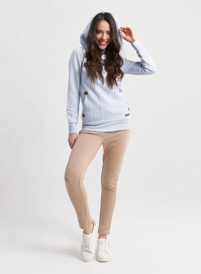 هايليز Light Blue High Neck Sweater