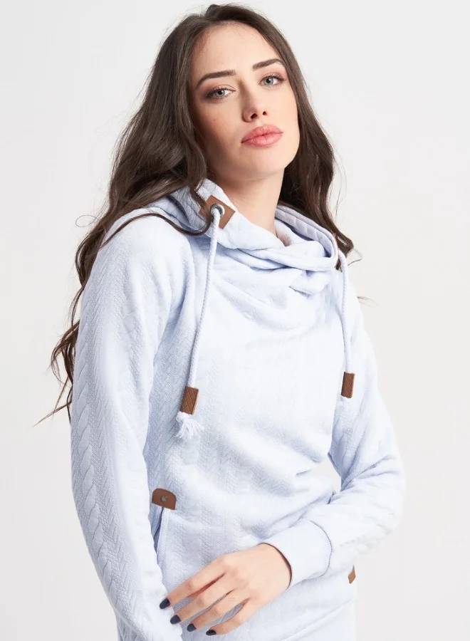 هايليز Light Blue High Neck Sweater