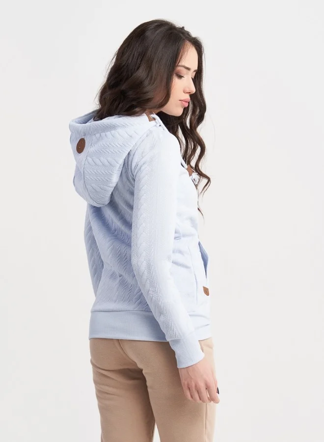 هايليز Light Blue High Neck Sweater