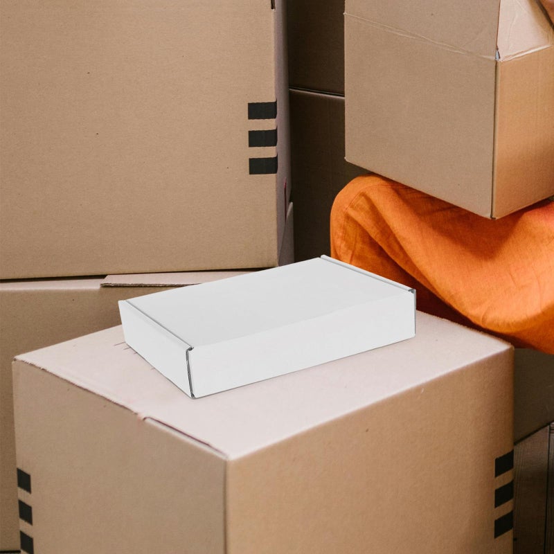 10pcs White Triple Layer Corrugated Mailer Boxes 20x14x4cm Small Business Shipping Packaging - Image 5