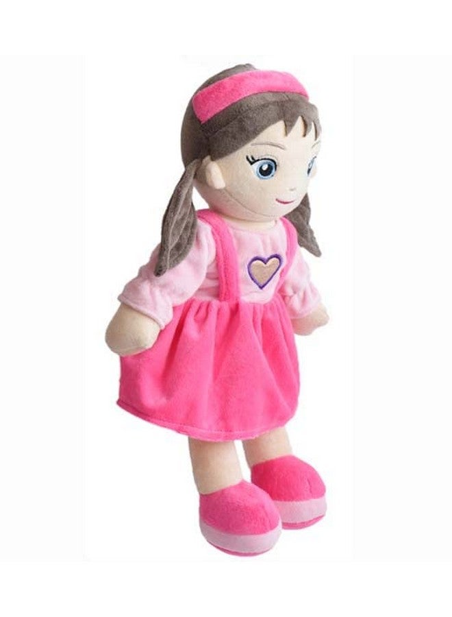 Mirada Cute Pink Huggable Heart Girl Gudiya/Doll Super Soft Toy For Baby Girls/Kids | Stuffed Plush | Ideal Gift For Rakhi/Raksha Bandhan/Birthday- 38Cm - Image 3