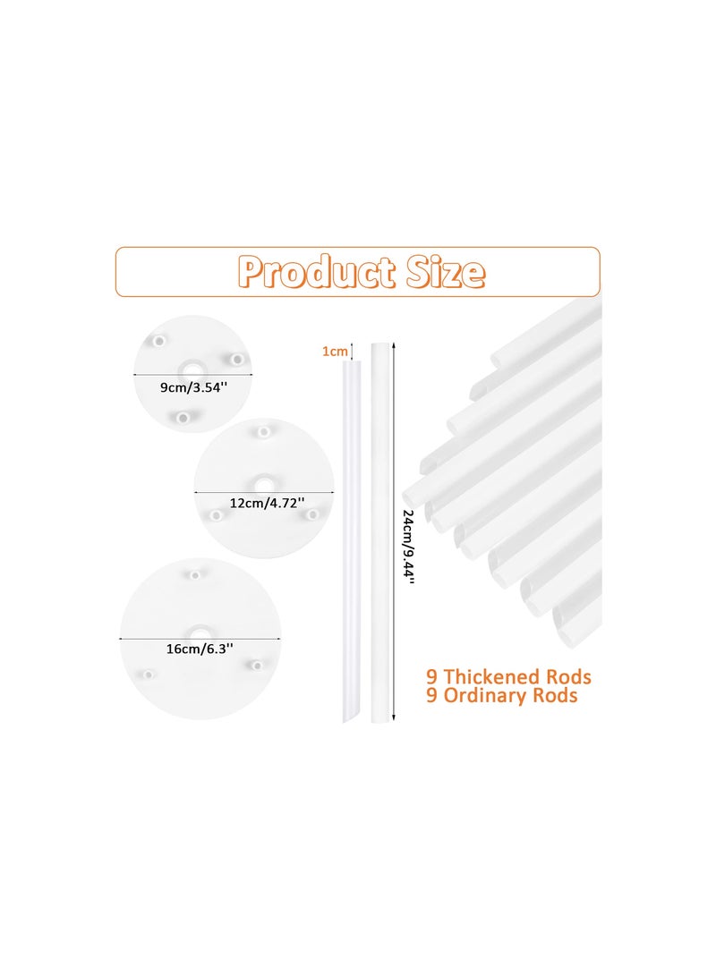 Cake Stand, Cake Dowel Rods Set  Cake Dowels for Tiered Cakes, Plastic Cake Support Rods, White Cake Stand Sticks with 3PCS Cake Boards - for Tiered Cake Construction and Stacking Supporting - Image 5