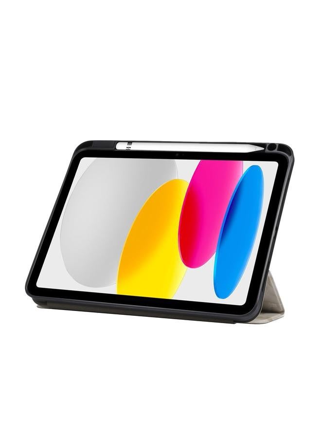 زبون حافظة لجهاز iPad 2025 / 2022 حافظة واقية ثلاثية الطي بملمس رخامي مع فتحة للقلم - Image 5