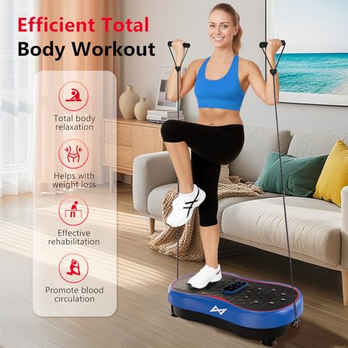 AXV Vibration Plate Fitness Platform Exercise Machine Vibrating Shaking Full Body Shaker Workout Vibrate Stand Shake Board Sport Gym for Weight Loss Fat Burner for Women Men - Image 3