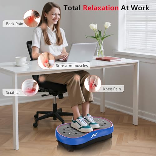 AXV Vibration Plate Fitness Platform Exercise Machine Vibrating Shaking Full Body Shaker Workout Vibrate Stand Shake Board Sport Gym for Weight Loss Fat Burner for Women Men - Image 4