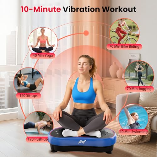 AXV Vibration Plate Fitness Platform Exercise Machine Vibrating Shaking Full Body Shaker Workout Vibrate Stand Shake Board Sport Gym for Weight Loss Fat Burner for Women Men - Image 2