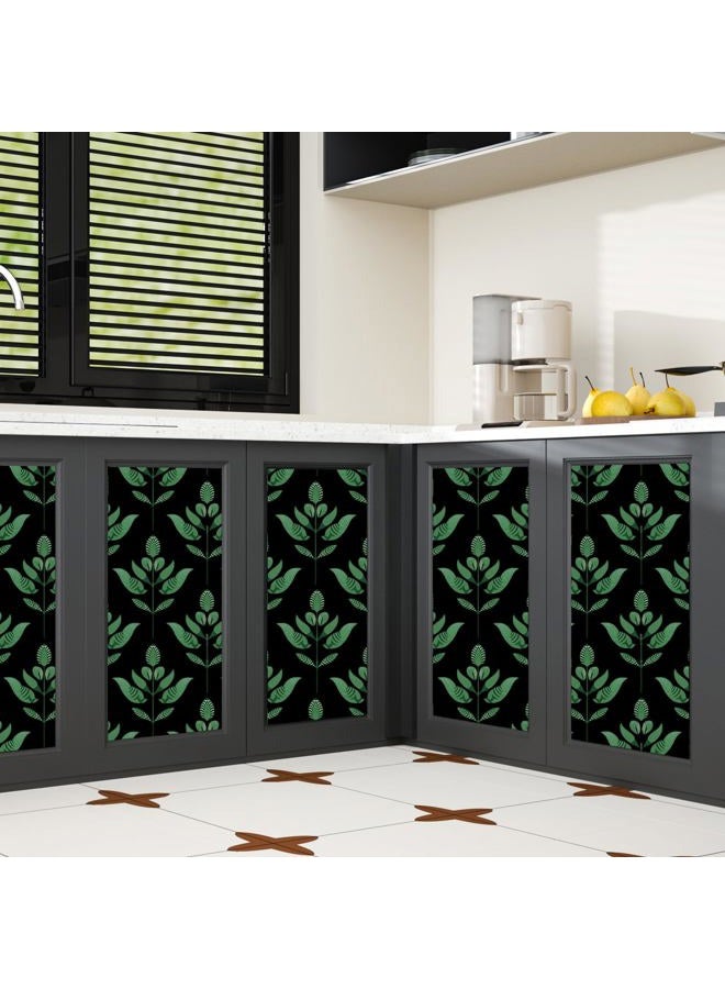BOKEBEVE Black Green Leaf Wallpaper Peel and Stick Dark Vintage Floral Contact Paper Modern Renter Friendly Wall Paper for Closet Accent Wall Pantry Laundry Room Removable 17.5 x 118In - Image 4