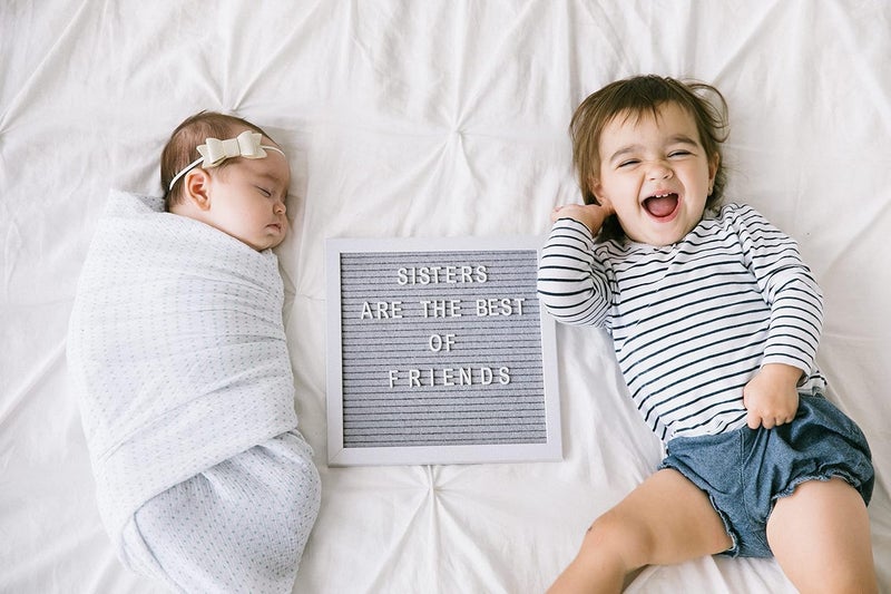 pearhead Classic Wooden Letterboard, Gender-NEUtral Baby Keepsake Nursery Décor, Photo Prop Message Board, Gray And White - Image 5