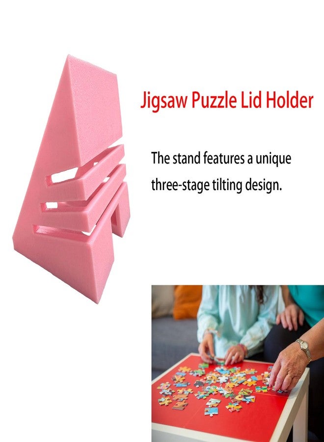 SPANSEE Jigsaw Puzzle Box Stand, Puzzle Lid Holder, Puzzle Box Block, Jigsaw Puzzle Board Accessory, 3-Angle Adjustable (Pink) - Image 3
