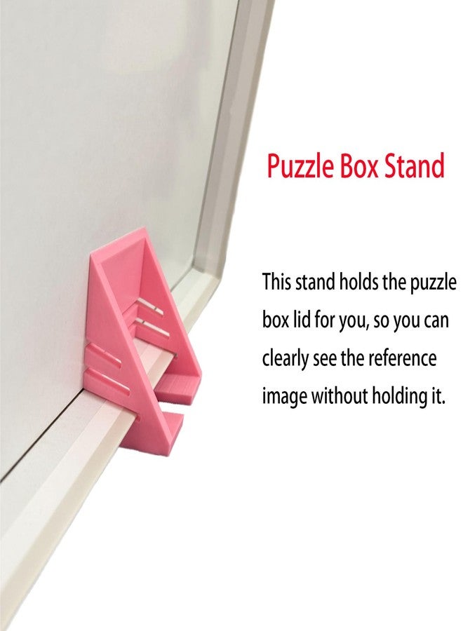 SPANSEE Jigsaw Puzzle Box Stand, Puzzle Lid Holder, Puzzle Box Block, Jigsaw Puzzle Board Accessory, 3-Angle Adjustable (Pink) - Image 2