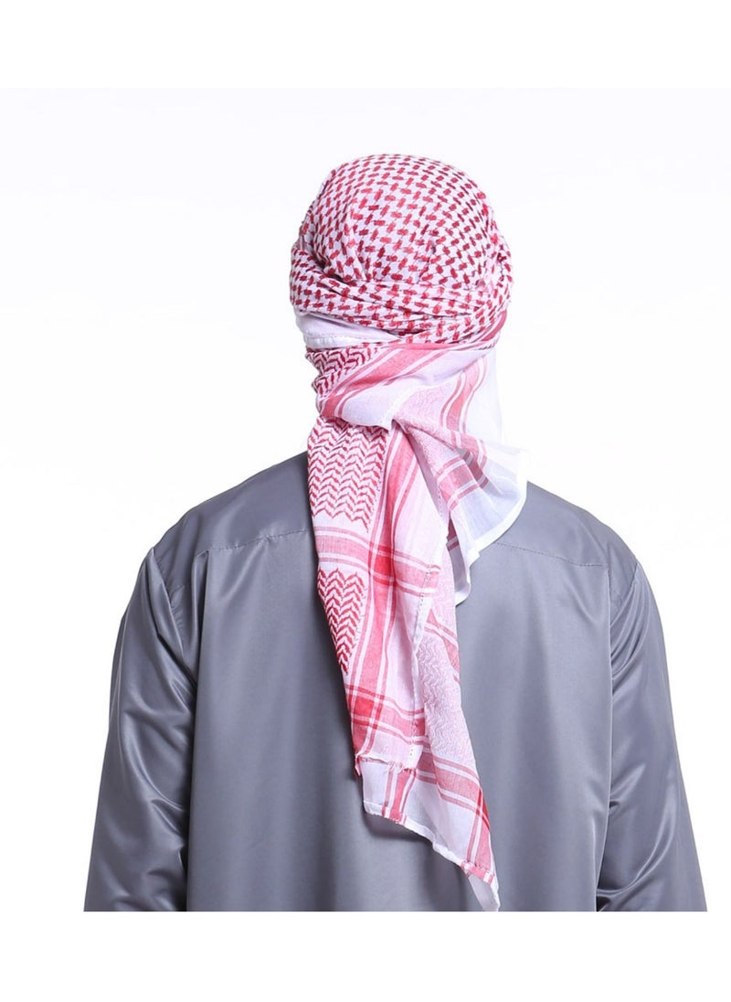 SYOSI - Keffiyeh Arab Head Scarf for Men Sheikh Muslim Turban Saudi Dubai Headwear, Shemagh Tactical Desert Neck Headwear for Men and Women, 55x55 Inch - Image 1