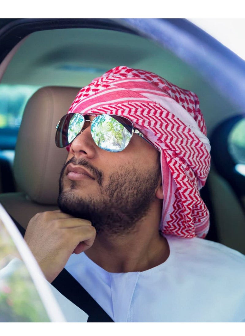 SYOSI - Keffiyeh Arab Head Scarf for Men Sheikh Muslim Turban Saudi Dubai Headwear, Shemagh Tactical Desert Neck Headwear for Men and Women, 55x55 Inch - Image 1