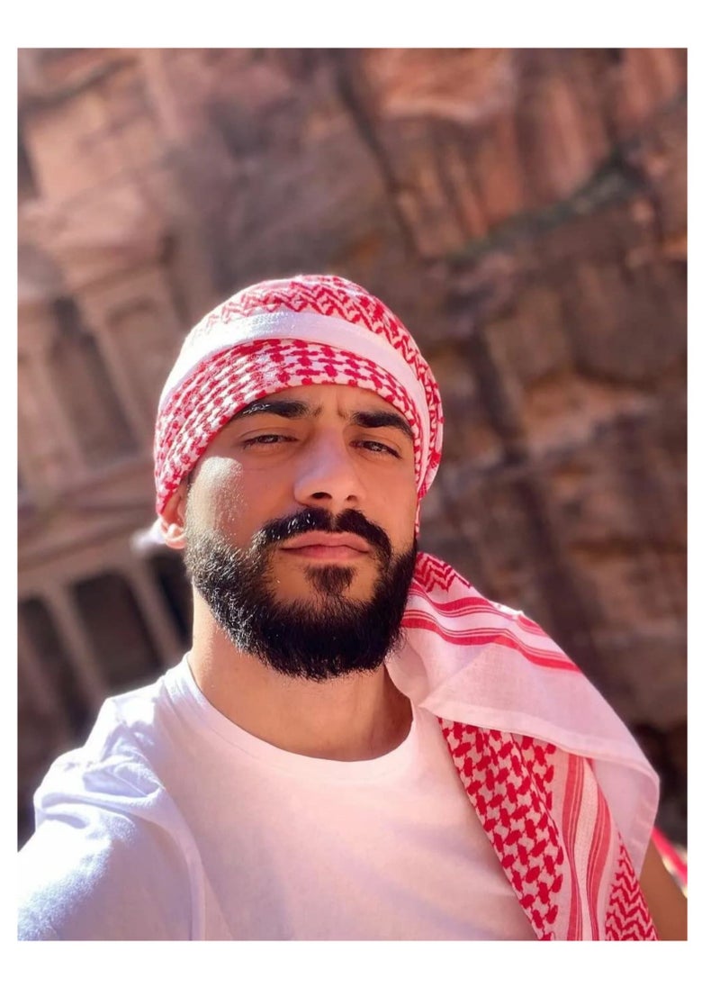 SYOSI - Keffiyeh Arab Head Scarf for Men Sheikh Muslim Turban Saudi Dubai Headwear, Shemagh Tactical Desert Neck Headwear for Men and Women, 55x55 Inch - Image 1