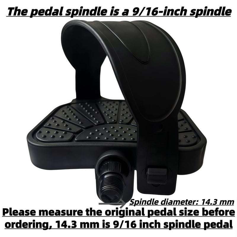 YBEKI Pro-Grade Exercise Bike Pedals - 9/16" & 1/2" Spindle, Adjustable Straps | Fits Peloton/Schwinn/Spin Bikes, Anti-Slip, 500lb Capacity (9/16"ï¼ˆ14.3mm) Spindles - Image 2