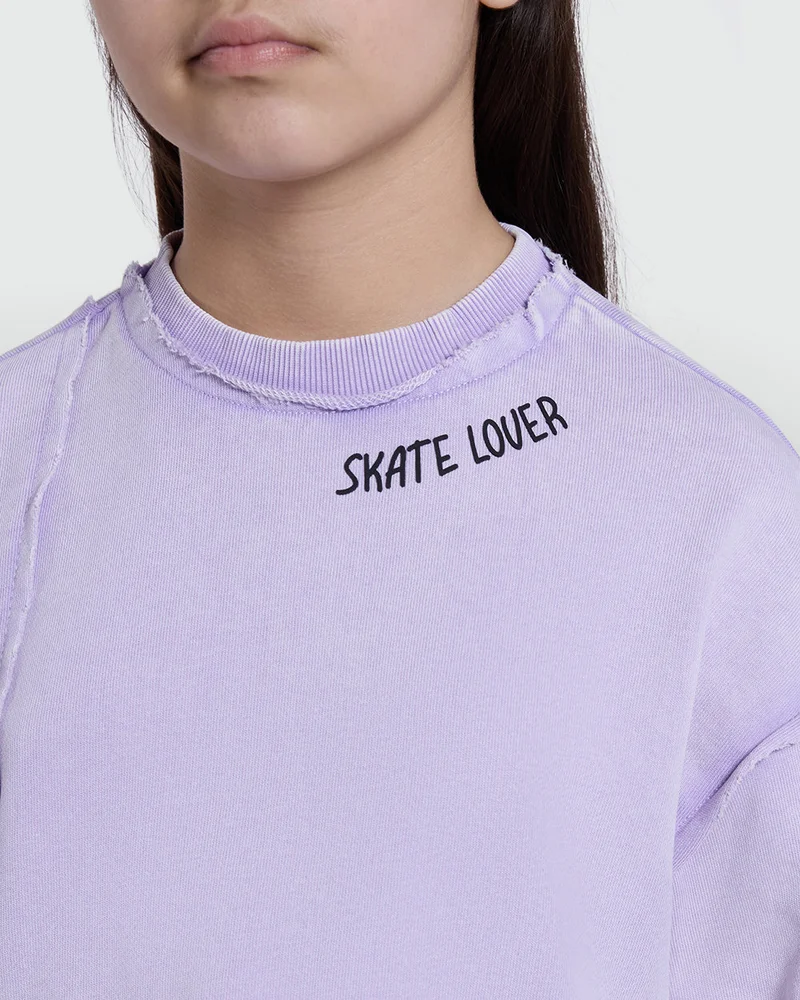 Ovs Crewneck Sweatshirt In Lilac Breeze – Girls