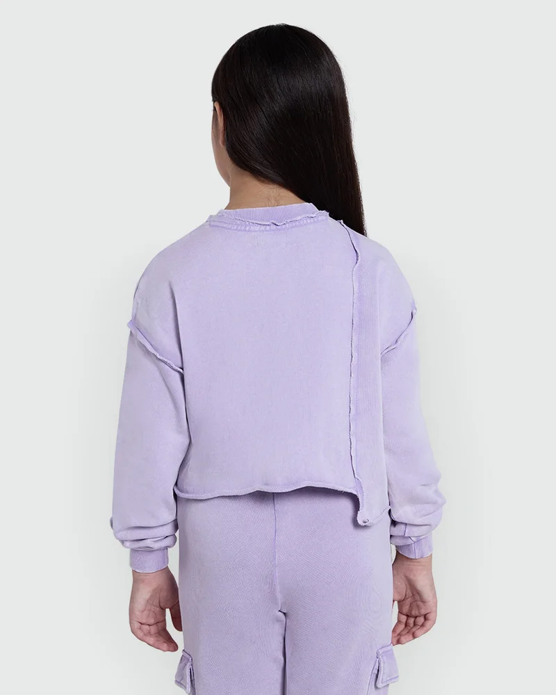 Ovs Crewneck Sweatshirt In Lilac Breeze – Girls