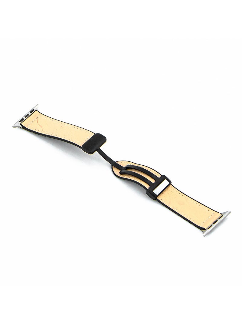 MOCOM 49mm Watch Straps Genuine Leather Crocodile Design Mocom Beige - Image 2