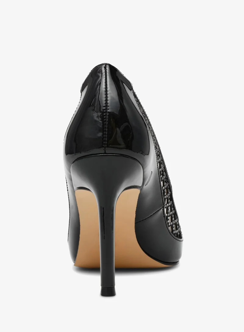 STEVE MADDEN  Saxxon Blk Patent Sandals for Women | Best Price UAE