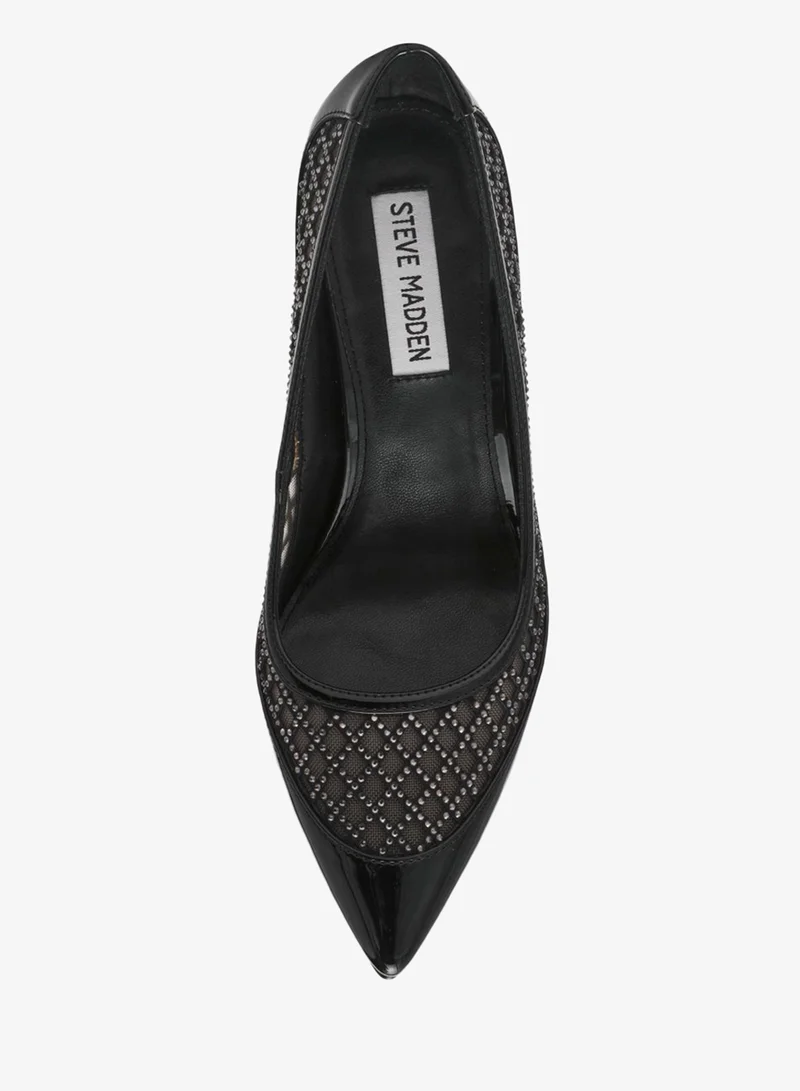 STEVE MADDEN  Saxxon Blk Patent Sandals for Women | Best Price UAE