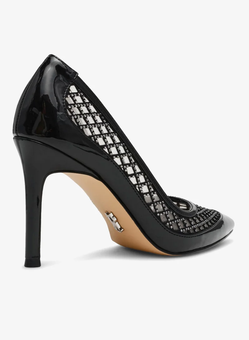 STEVE MADDEN  Saxxon Blk Patent Sandals for Women | Best Price UAE