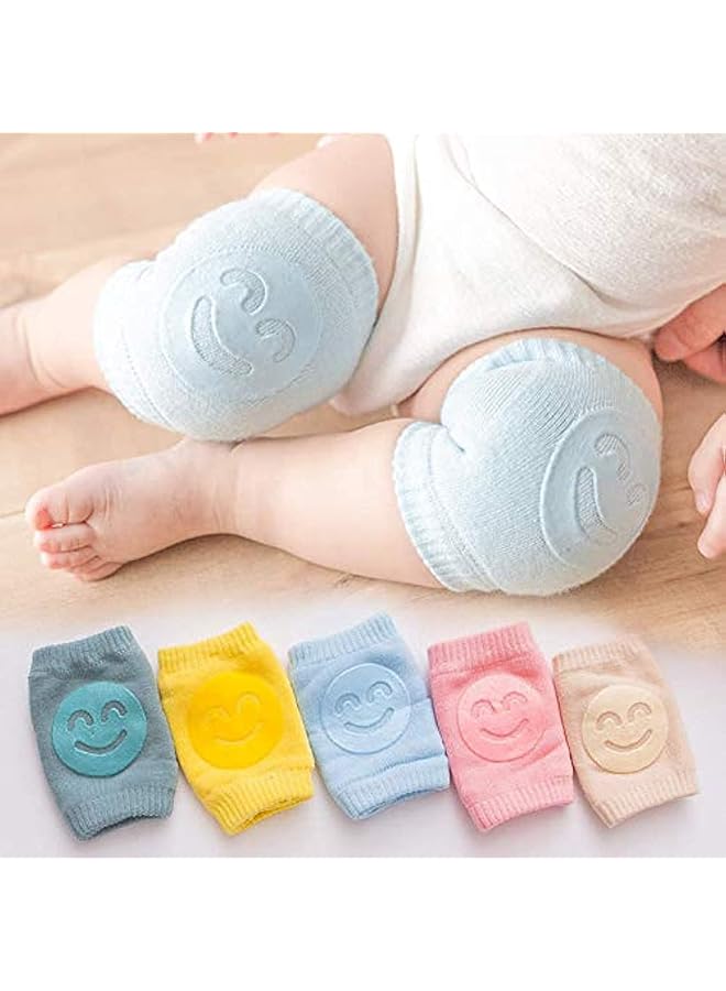 erorex Breathable Baby Knee Pads Smiley Face Baby Crawling Anti Slip Knee Safety Protector Cotton Toddlers