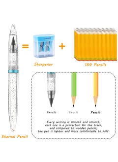 SYOSI 3PCS Inkless Magic Pencil, Infinity Reusable Pencil for Writing with Extra 3 Lead Refills, Replaceable Nib Inkless Pencils for Drawing, Drafting, Home Office School Supplies-Silver Starry Sky  - Image 5