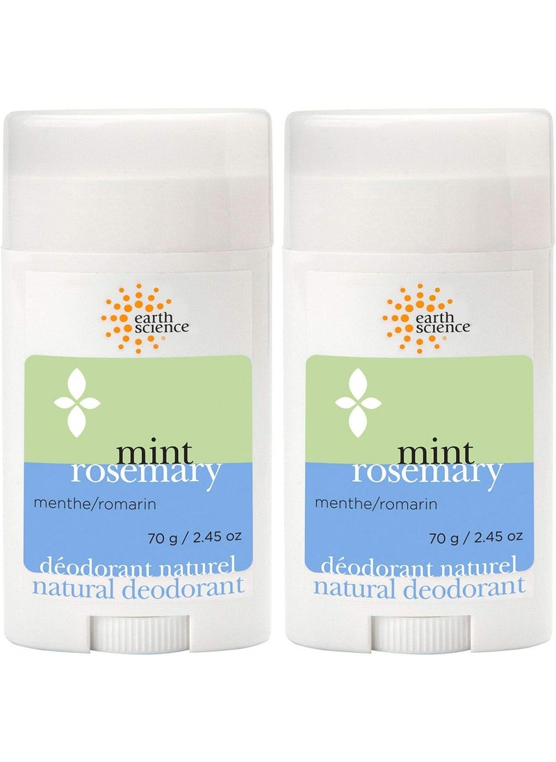 Earth Therapeutics - EARTH SCIENCE - All-Natural Mint and Rosemary Aluminum Free Deodorant (2pk, 2.45 oz.) - Image 1