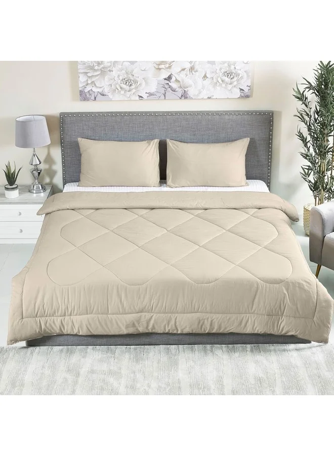 Home Box Ballina 3-Pieces Solid Cotton Queen Comforter Set 240 x 200 cm