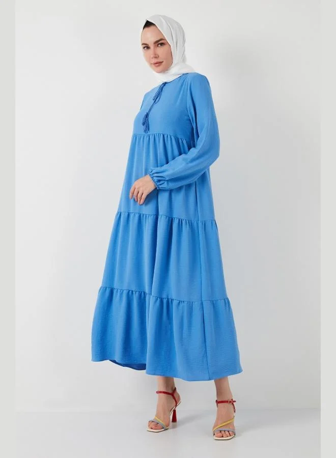 Lela Lela Modest Regular Fit High Neck Long Dress Women's Dress 611EL545