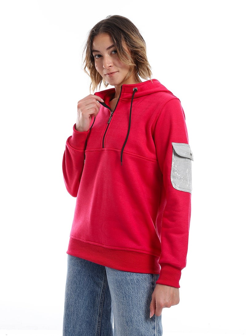 Caesar Women Closed Hoodie With Front Pocket  - Image 2