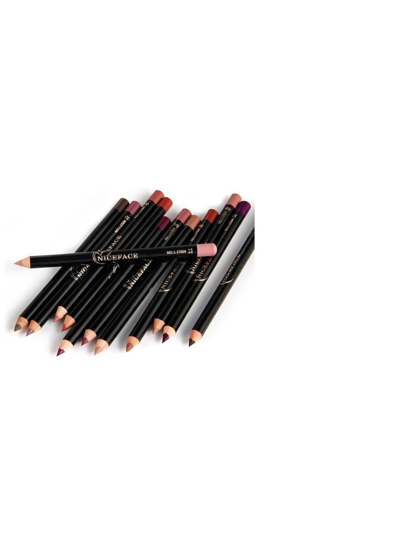 NICEFACE 12 Colors Lip Liner Pen Waterproof Smooth Colorful Silk Smooth Lipstick Pencil Long Lasting Makeup Set - Image 2