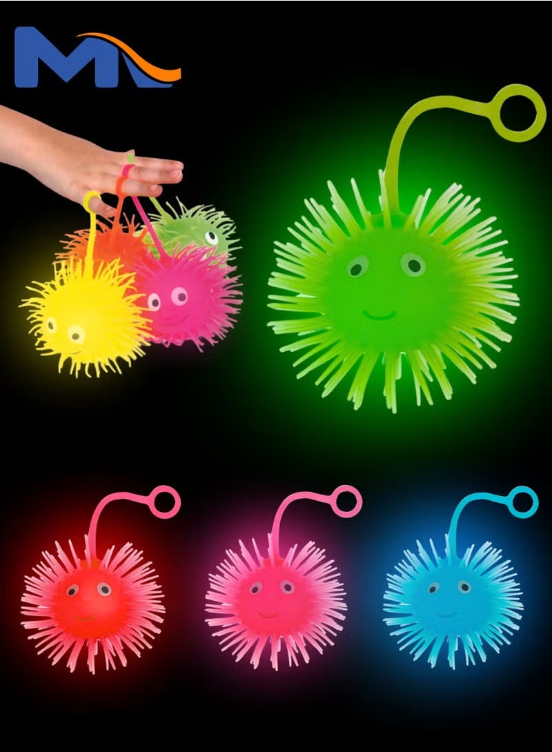 LED Puffer Ball Glowing Puffer Balls Flashing Puffer Light Up Puffer Mouse Responsive Ball for Boys and Girls Assorted Colors Party Favor Goody Bag Filler Stress Relieve Toy (4 Pieces) - Image 1