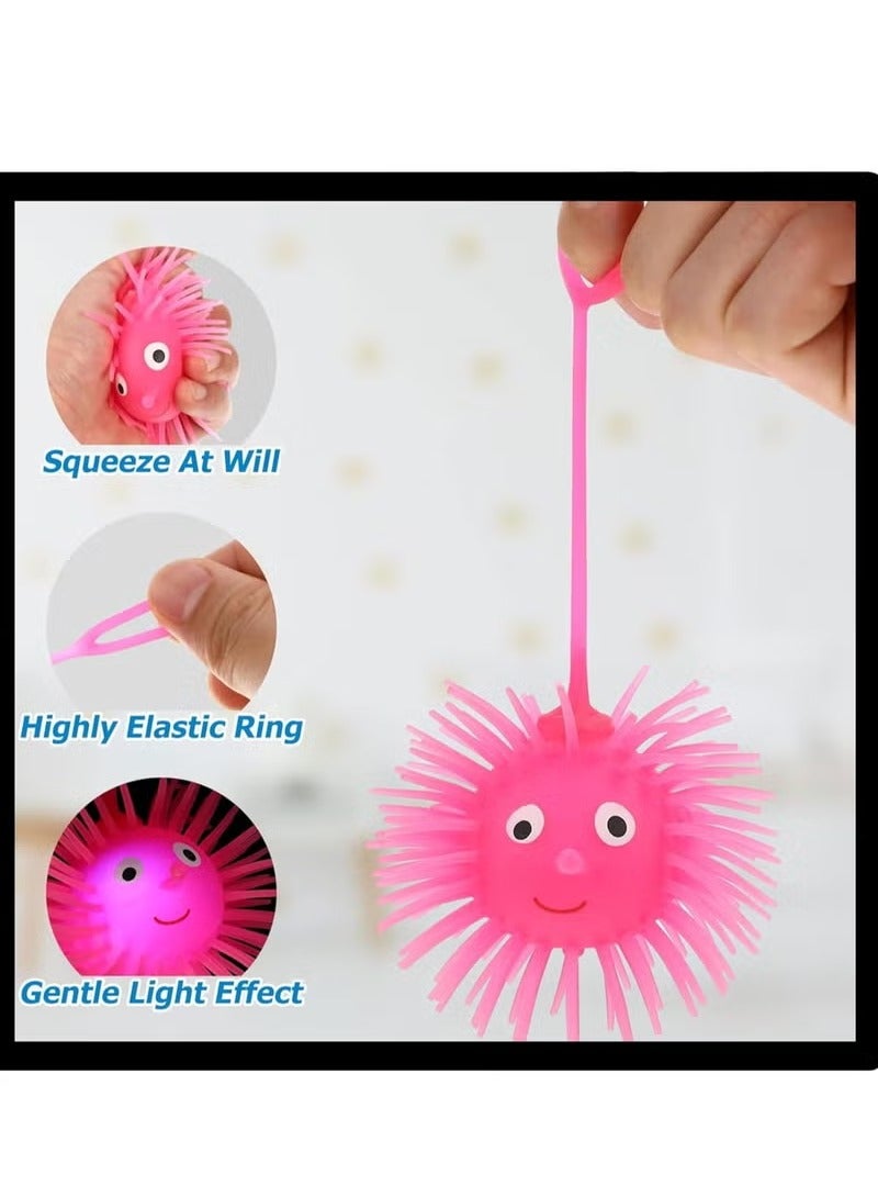 LED Puffer Ball Glowing Puffer Balls Flashing Puffer Light Up Puffer Mouse Responsive Ball for Boys and Girls Assorted Colors Party Favor Goody Bag Filler Stress Relieve Toy (4 Pieces) - Image 3