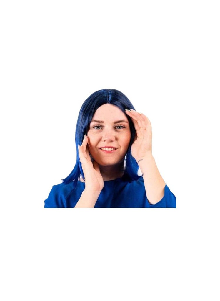 باروكة كاريه لون ازرق مدرج لونين فرق صريح تقبل الغسيل والمكواة والسيشوار - Image 1