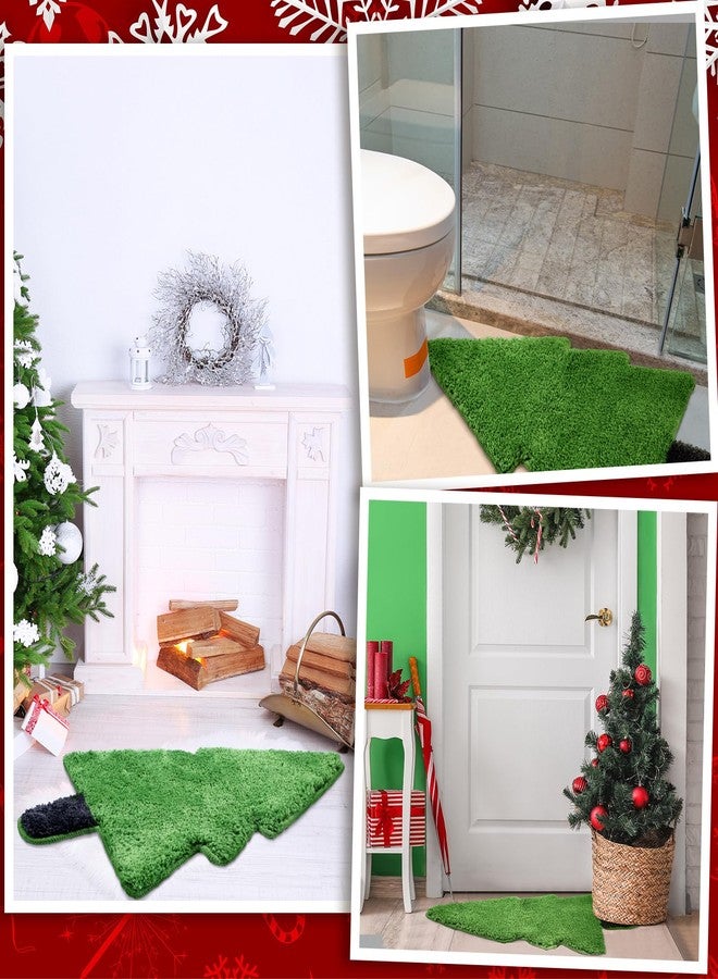 Tinideya سجاد حمام شجرة عيد الميلاد من Tinideya، حصيرة استحمام لطيفة للأطفال 28''x20''، سجاد للاستحمام، شجرة عيد الميلاد، حصيرة حمام خضراء، ديكور حمام عيد الميلاد، قابلة للغسل، حصيرة زخرفية غير قابلة للانزلاق - Image 2