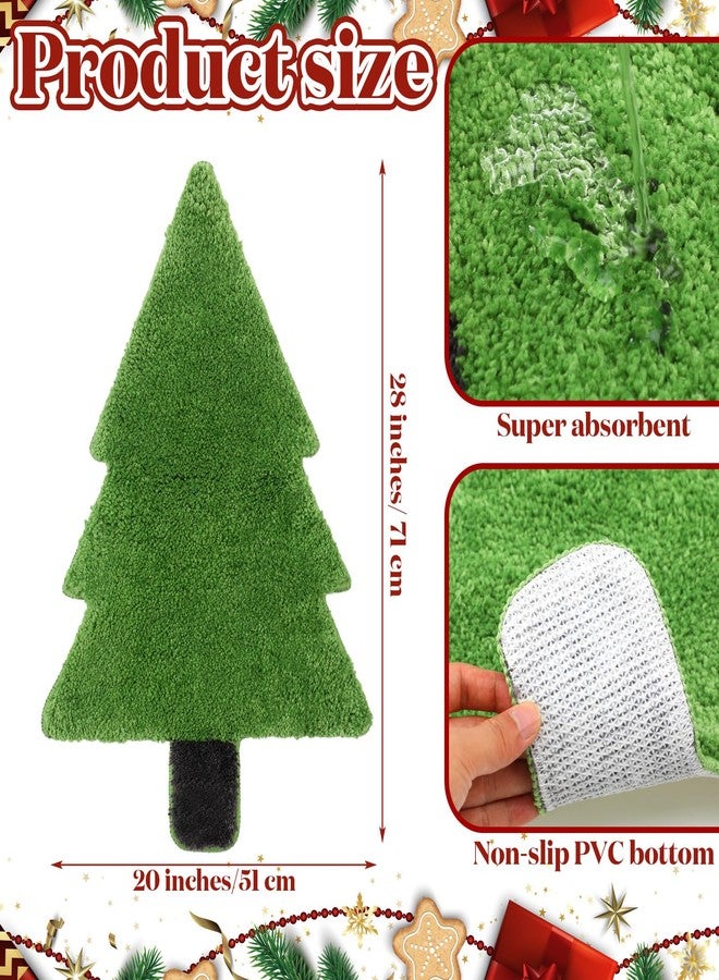 Tinideya سجاد حمام شجرة عيد الميلاد من Tinideya، حصيرة استحمام لطيفة للأطفال 28''x20''، سجاد للاستحمام، شجرة عيد الميلاد، حصيرة حمام خضراء، ديكور حمام عيد الميلاد، قابلة للغسل، حصيرة زخرفية غير قابلة للانزلاق - Image 3