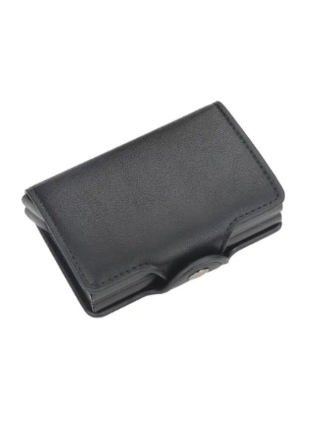 Rup Art RFID Protection Block Card Case Automatic Popup DUAL Bank Credit Business ID Card Holder For Women And Men 