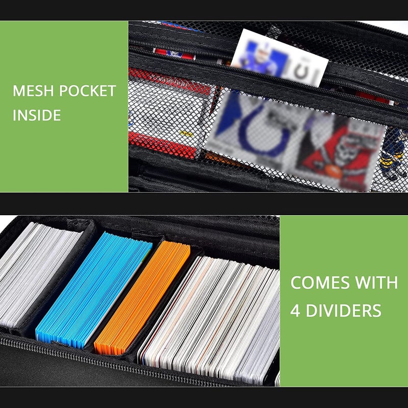 ALKOO Premium Trading Card Carrying Case - Hard Shell TCG Travel Storage Bag with Dividers & Shoulder Strap - Holds 1,000+ Sleeved Cards or Deck Boxes - Compatible with MTG & Sports Cards - Image 4