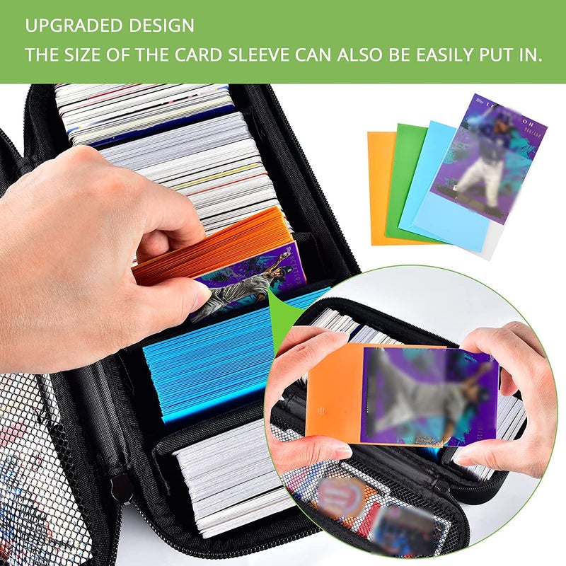 ALKOO Premium Trading Card Carrying Case - Hard Shell TCG Travel Storage Bag with Dividers & Shoulder Strap - Holds 1,000+ Sleeved Cards or Deck Boxes - Compatible with MTG & Sports Cards - Image 3