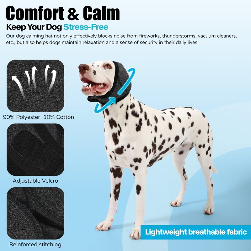 AOOLMOL Dog Ear Muffs Wrap for Hematoma, Bathing, Drying, Swimming & Noise Anxiety Relief- Elastic Waterproof Ear Protection with Calming Hoodie Design for Grooming - Image 2