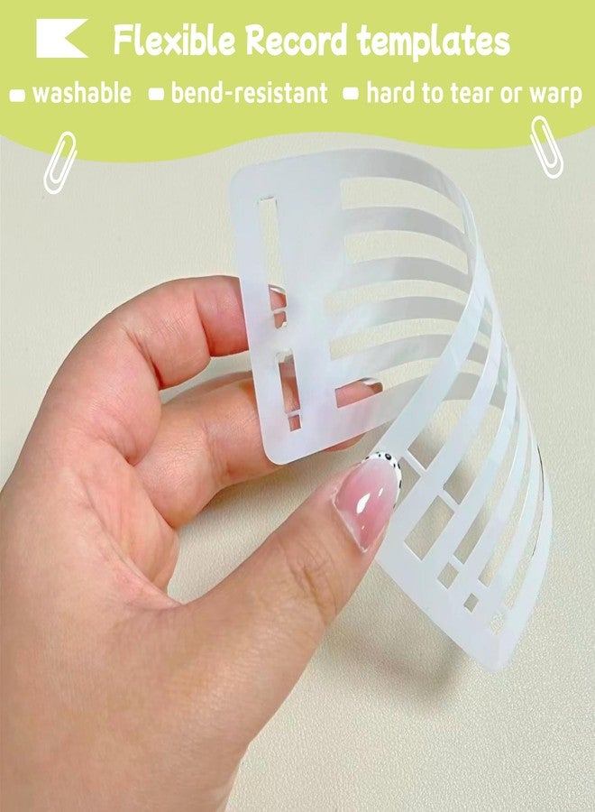 Riomh Flexible Record Template Set, 9 Pcs Reusable Planner Stencils Drafting Tools for Journal Planner, Calendar Making, Drawing Lines, Layout Tools for DIY Planning - Image 5
