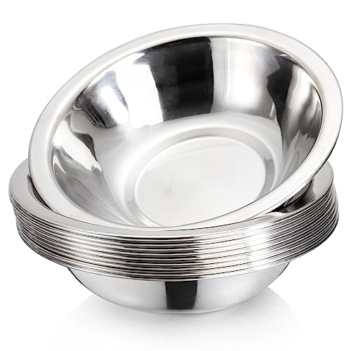 Okllen 10 Pack Small Stainless Steel Bowls, 6 1/2 Inch Wide Kitchen Metal Bowl with Flat Base, 3/4 Quart Prep Bowls for Meal Prep, Cooking, Serving, Baking - Image 5