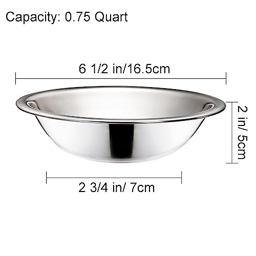 Okllen 10 Pack Small Stainless Steel Bowls, 6 1/2 Inch Wide Kitchen Metal Bowl with Flat Base, 3/4 Quart Prep Bowls for Meal Prep, Cooking, Serving, Baking - Image 2