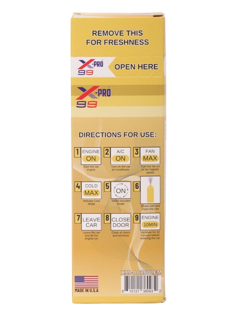 Xpro Car Freshener And Dir Conditioner Cleaner With Lemon Scent, A Powerful Formula That Removes All Unpleasant Odors From Car And AC Units, 200Ml  - Image 3