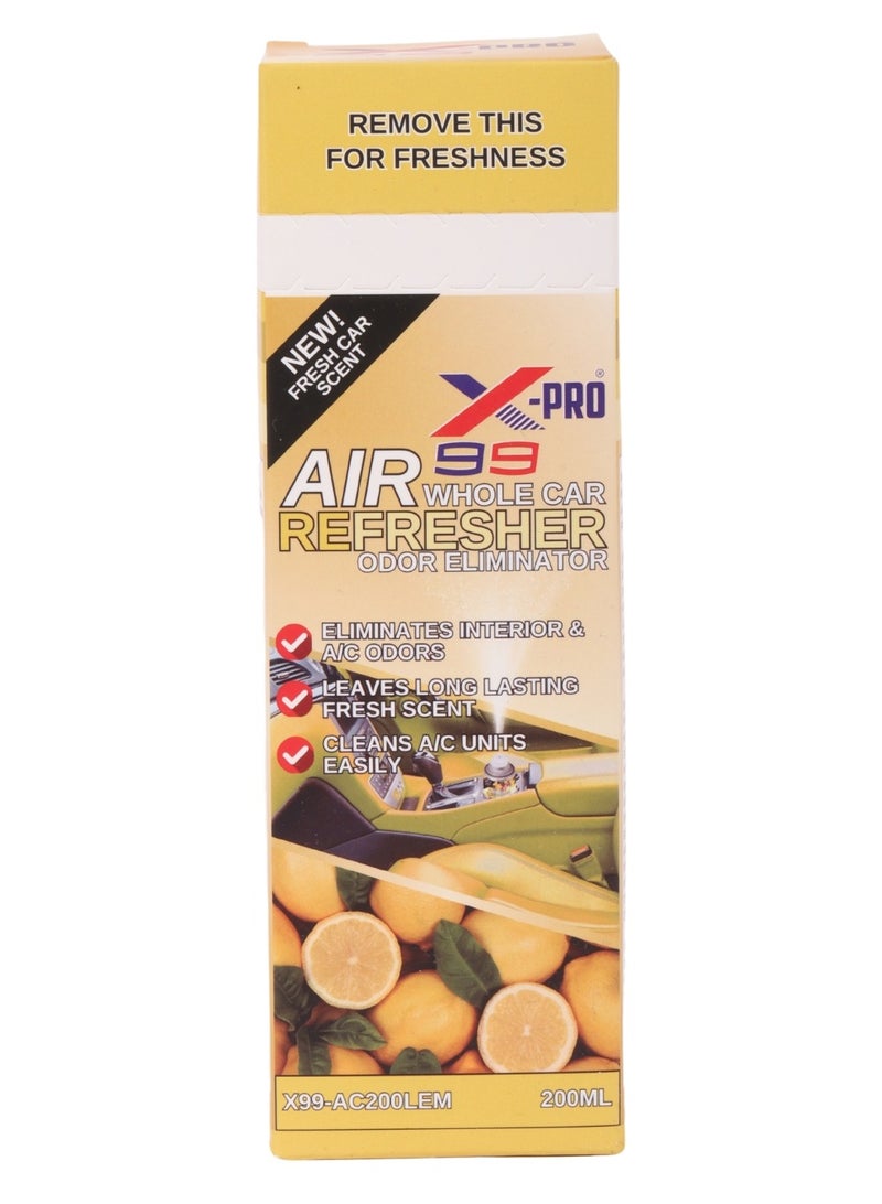 Xpro Car Freshener And Dir Conditioner Cleaner With Lemon Scent, A Powerful Formula That Removes All Unpleasant Odors From Car And AC Units, 200Ml  - Image 2