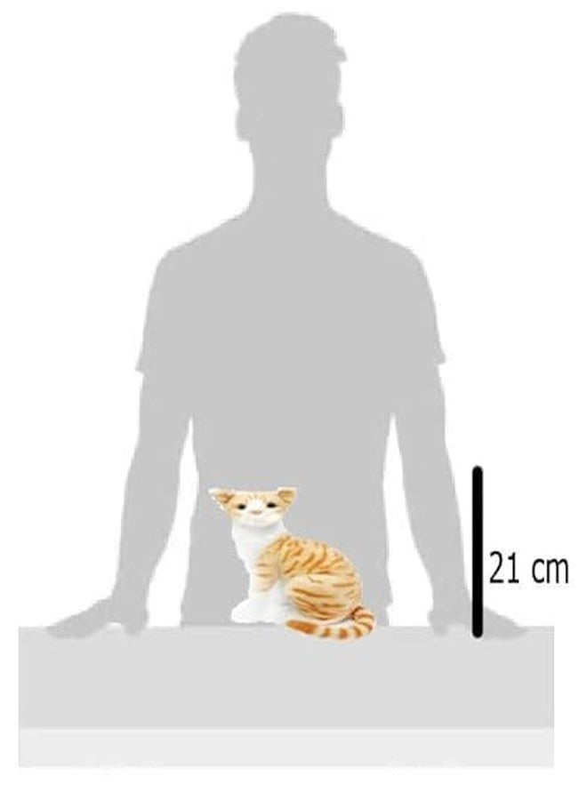 Bhudhar Cute Cat Soft Stuffed Plush Animal Toy for Kids Room (Size: 21cm Color: Orange and White) - Image 2