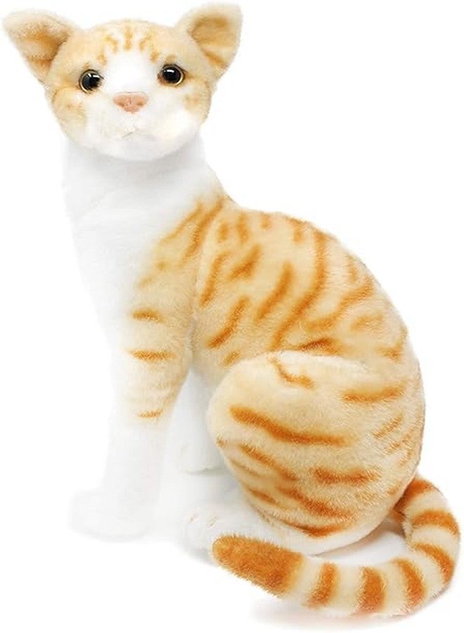 Bhudhar Cute Cat Soft Stuffed Plush Animal Toy for Kids Room (Size: 21cm Color: Orange and White) - Image 1